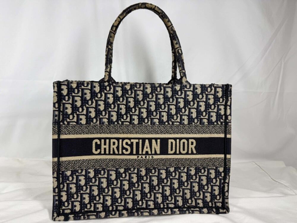 Christian Dior Medium Book Tote Navy Blue Monogram Oblique Bag SPB-JB 368318